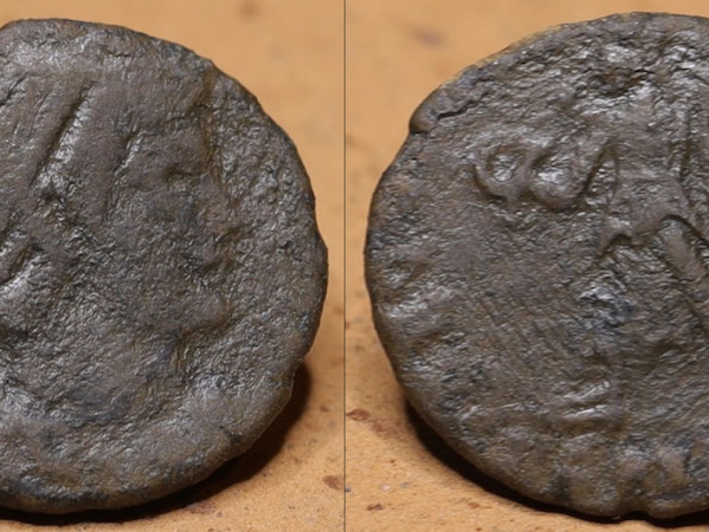 Romeinse munt met keizer Valens