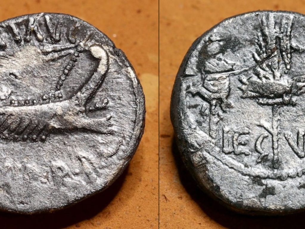 Romeinse Republiek Legioen VII denarius Marcus Antonius