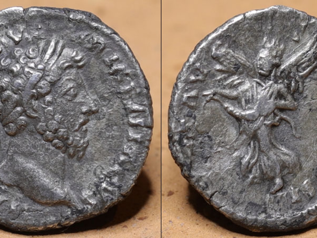 Romeinse Denarius Marcus Aurelius als Augustus (schaars)