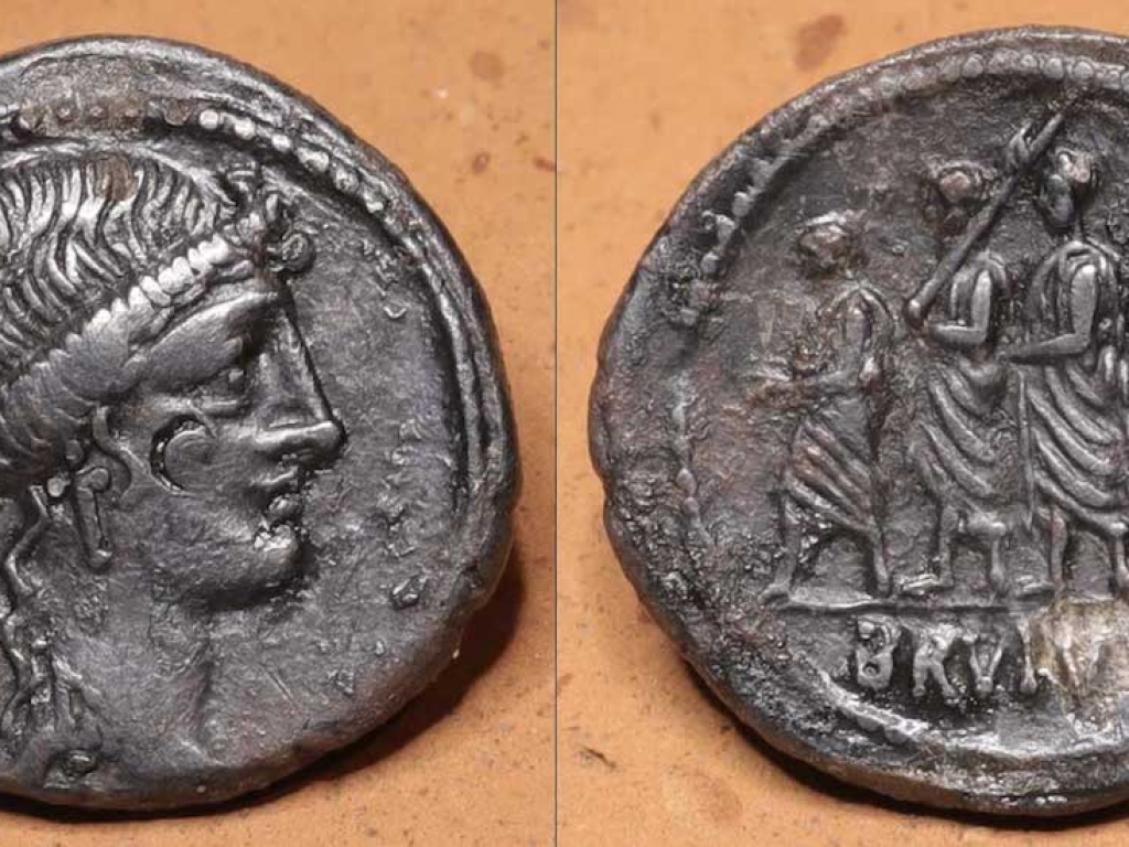 Zeldzaam Romeinse Republiek Denarius Brutus (Marcus Junius)