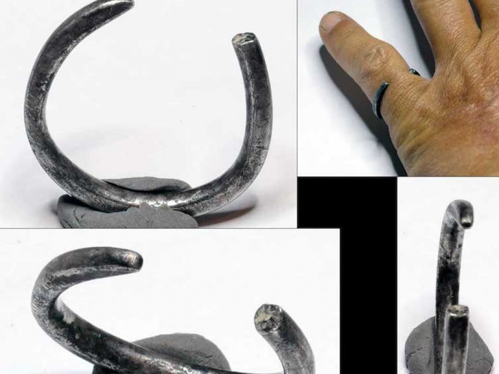 Prachtig zeldzaam zilveren Viking ring